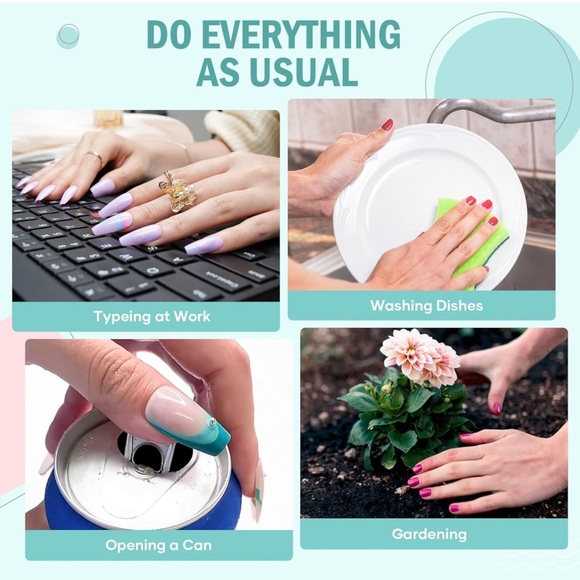 BUNDLE ANY 3 FOR $25 Natural & White color - Press on Gel Nails- New💅 - Picture 6 of 6